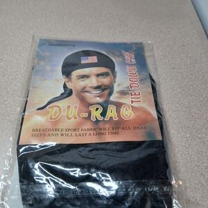 Black Du-Rag Tie Down Cap